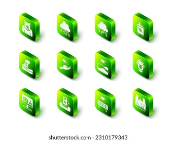 Set Cloud with rain, Storm, Recycle bin recycle, Face protective mask, Say no plastic bags poster, Drought, Solar energy panel and Petrol gas station icon. Vector
