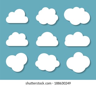 Set of Cloud Shaped Frames Vector Illustration