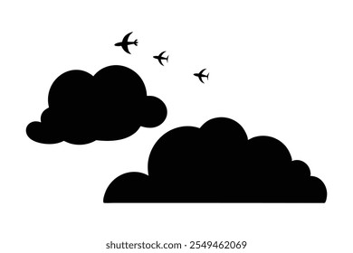 Set of  cloud silhouette vector in a flat design