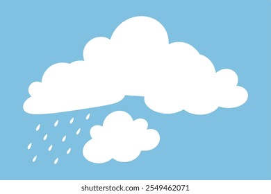 Set of  cloud silhouette vector in a flat design