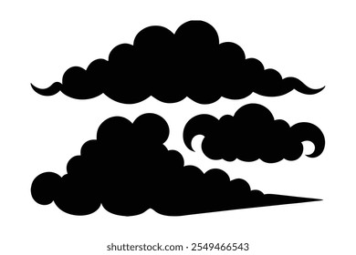 Set of  cloud silhouette vector in a flat design