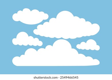 Set of  cloud silhouette vector in a flat design