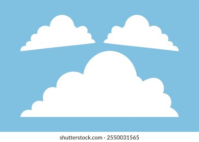 Set of  cloud silhouette vector in a flat design