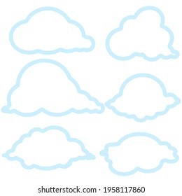 Set cloud speech bubbles on a white background, vector speaking or talk bubble , icon chat or message , use for add text ,oval and doodle style