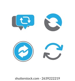 Set of cloud sync icon vector connecting arrows in a circular shape clean closeup for icon or logo