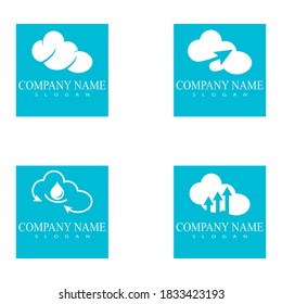 Set Cloud template vector icon illustration design