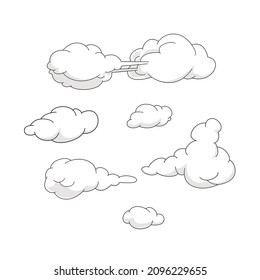 set of cloud vector illustration. white cloud collection.