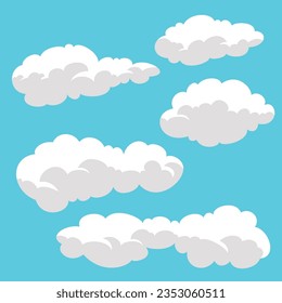 set of cloud vector illustration. white cloud collection.