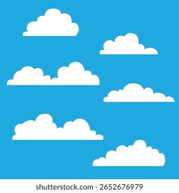set of cloud vector illustration. white cloud collection.