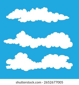 set of cloud vector illustration. white cloud collection.