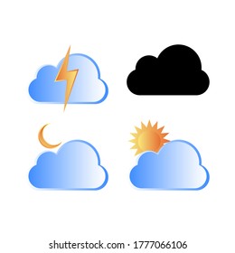 a set of cloud vector illustrations with shades of blue and white for summer icons or symbols