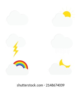Set of cloud and weather icon template vector design