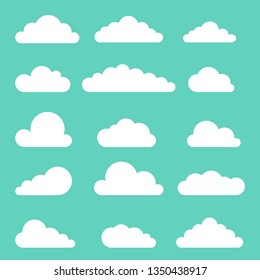 Set of clouds against the sky .In flat style