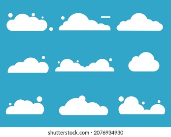 conjunto de nubes. panorama de la naturaleza del cielo azul. nubes para sitios web y banners de diseño