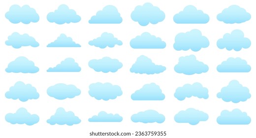 Set of clouds. Cloud icon.