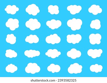 Set of clouds. Cloud icon. Vector illustration.