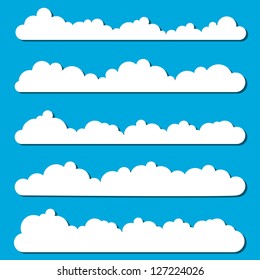 A set of clouds design elements. Vector illustration.