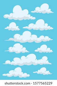 Conjunto de formas diferentes de nubes