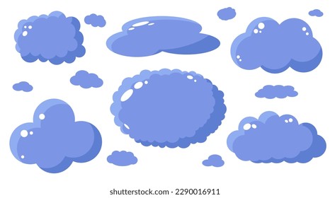 Set of clouds. Different clouds in vector