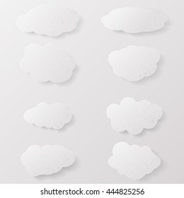 Set of clouds. Elements design. Vector illustration.
