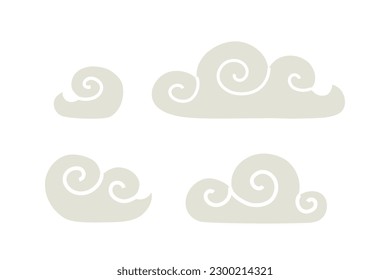las nubes son de estilo moderno y plano. formas simples, ilustración vectorial. iconos de concepto para condiciones meteorológicas