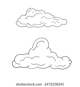 Set clouds hand drawn doodle vector isolated. 