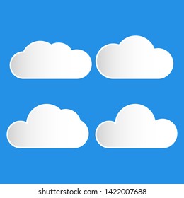 set of clouds icon in blue sky vector