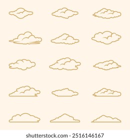 Conjunto de nuvens ícone sinal de chuva azul céu armazenamento para design gráfico