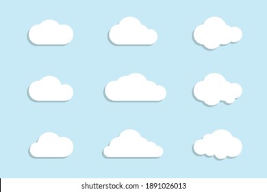 set of clouds icon vector illustrations