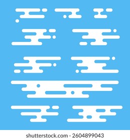 Set of clouds in irregular modern style. Vector illustration