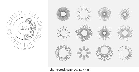 Set of clouds linear and silhouette style. Chinese style. Vector