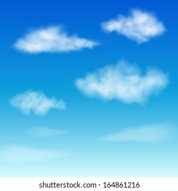 Set of Clouds on blue sky.