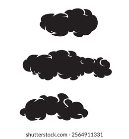 set of clouds silhouette design. weather sign and symbol. 