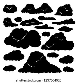 Set Clouds Silhouette Clouds Isolated On Stock Vector (Royalty Free ...