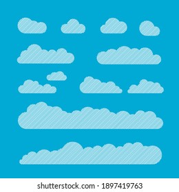 Set of Clouds. SImple and Modern.