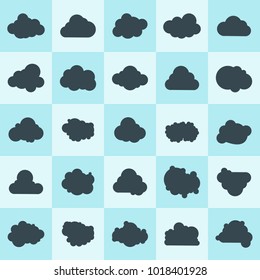 Set clouds sky on blue background. Vector illustration eps 10.