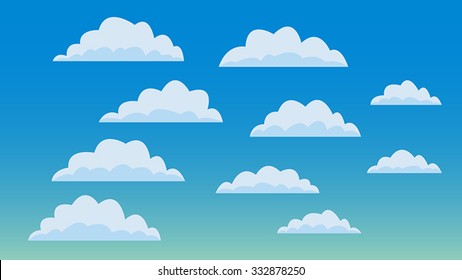 Set of Clouds - with smooth shapes and calm colors