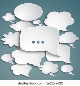 set of clouds for thought paper curved volume