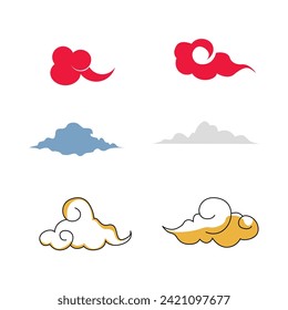Set of clouds vector illustration isolated on white background