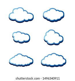 Set of clouds.Clouds isolated on white background.Vector Design.