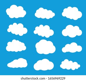 Set of cloudy icons. A cloudy symbol for your website design, logo, application, user interface. Vector illustration