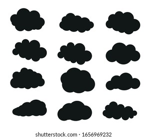 Set of cloudy icons. A cloudy symbol for your website design, logo, application, user interface. Vector illustration