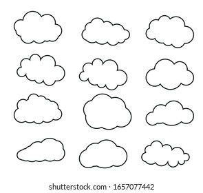 Set of cloudy icons. A cloudy symbol for your website design, logo, application, user interface. Vector illustration