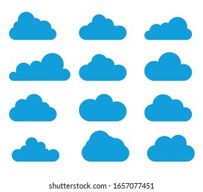 Set of cloudy icons. A cloudy symbol for your website design, logo, application, user interface. Vector illustration