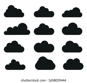 Set of cloudy icons. A cloudy symbol for your website design, logo, application, user interface. Vector illustration