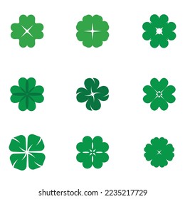 set of clover leaf logo icon vector illustration template design