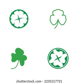 conjunto de plantillas de diseño de ilustraciones vectoriales del icono de hoja de trébol