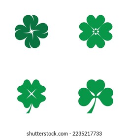 set of clover leaf logo icon vector illustration template design