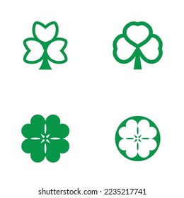 set of clover leaf logo icon vector illustration template design