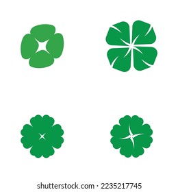 set of clover leaf logo icon vector illustration template design